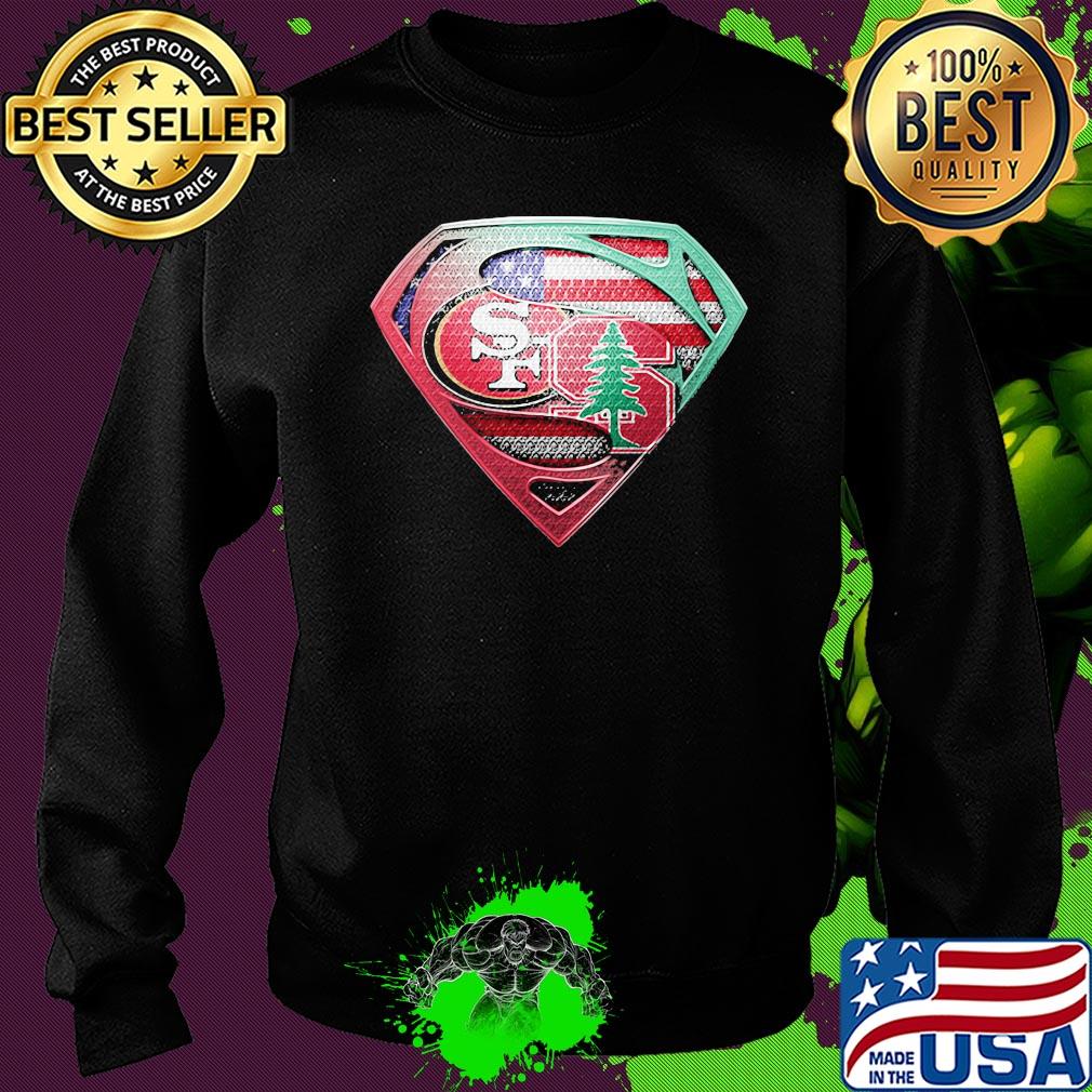Superman san francisco 49ers vs spine american flag independence day s Sweater Superman san francisco 49ers vs spine american flag independence day s Sweater