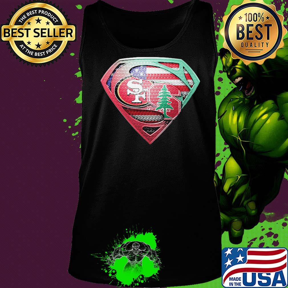 Superman san francisco 49ers vs spine american flag independence day s Tank top Superman san francisco 49ers vs spine american flag independence day s Tank top