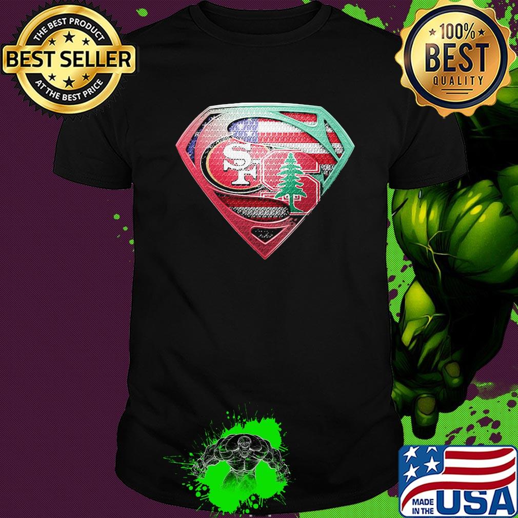 Superman san francisco 49ers vs spine american flag independence day shirt Superman san francisco 49ers vs spine american flag independence day shirt