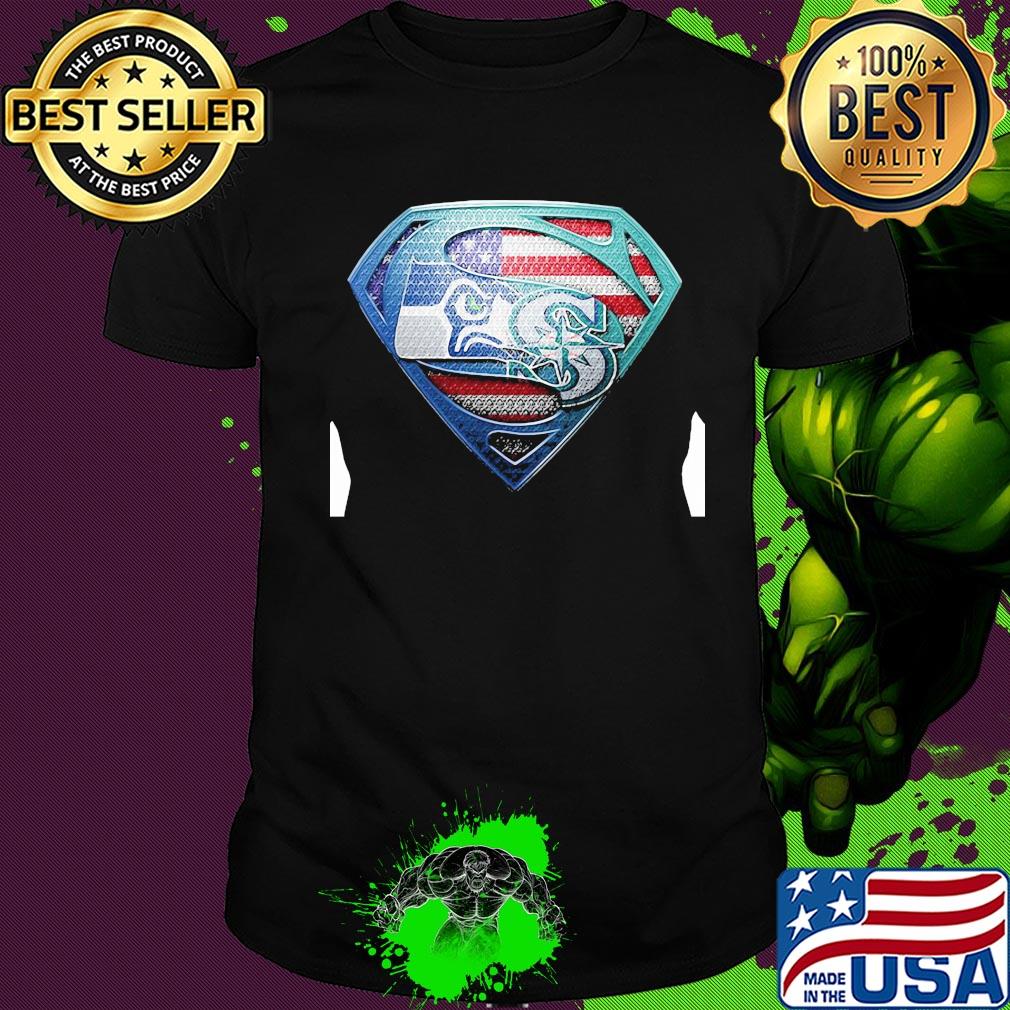 Superman seattle seahawks and seattle mariners american flag independence day shirt