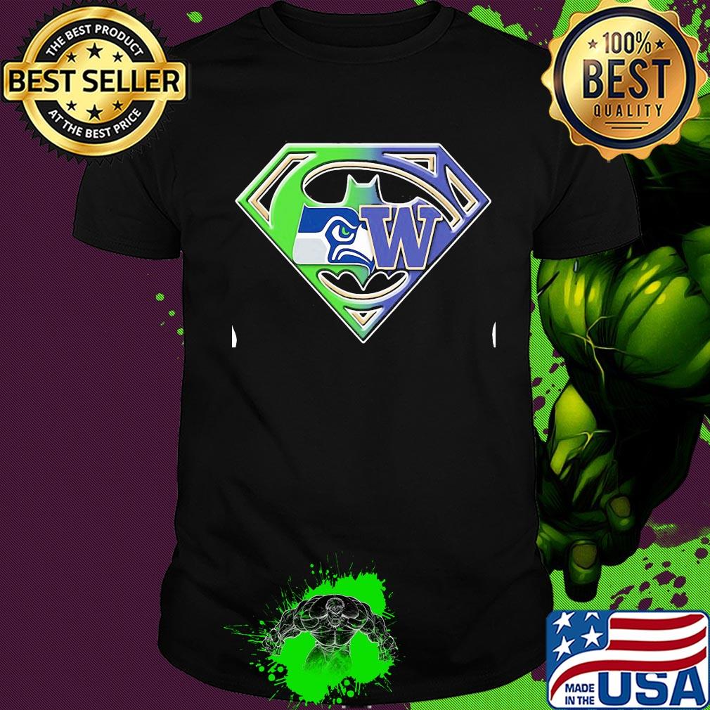 Superman seattle seahawks and washington huskies shirt