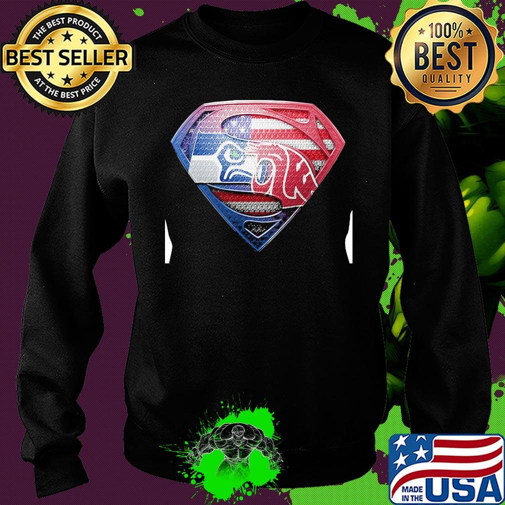 Superman seattle seahawks and washington state cougars american flag independence day s Sweater Superman seattle seahawks and washington state cougars american flag independence day s Sweater