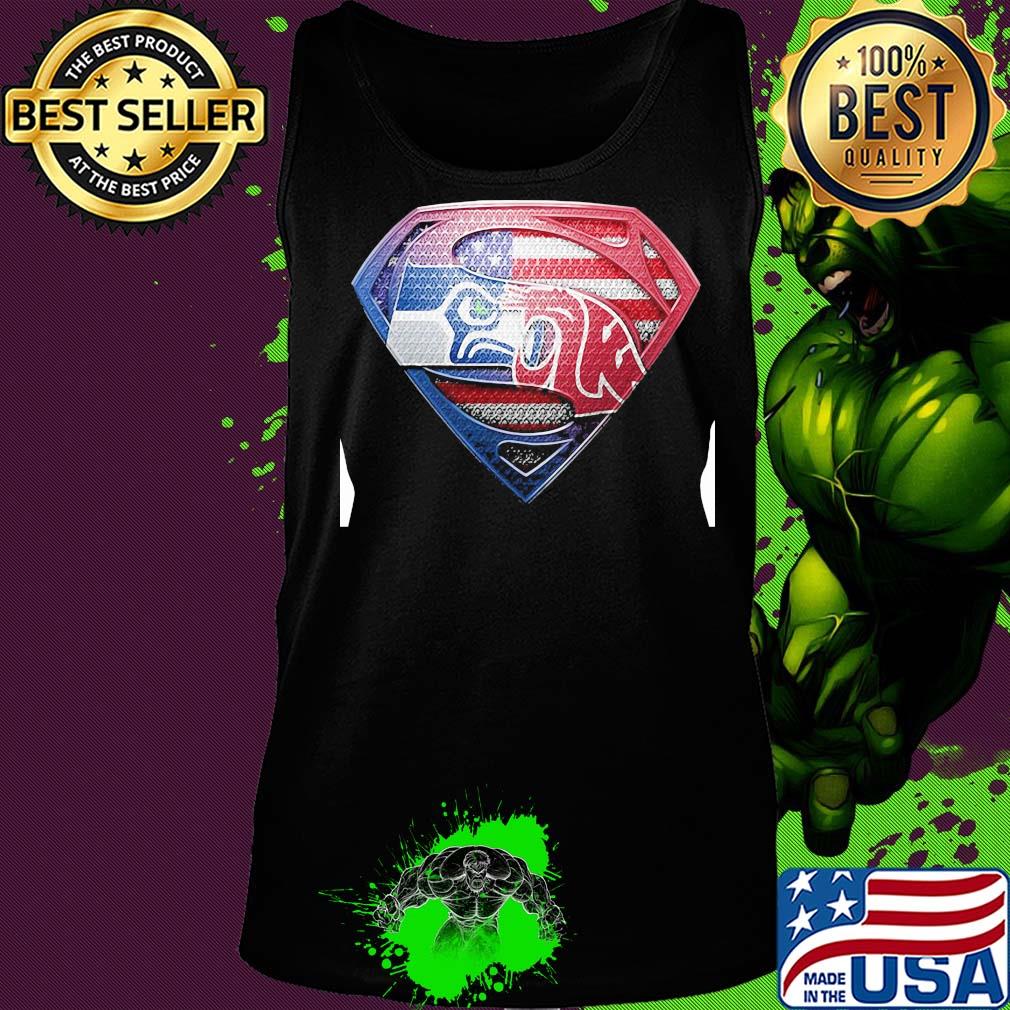 Superman seattle seahawks and washington state cougars american flag independence day s Tank top Superman seattle seahawks and washington state cougars american flag independence day s Tank top