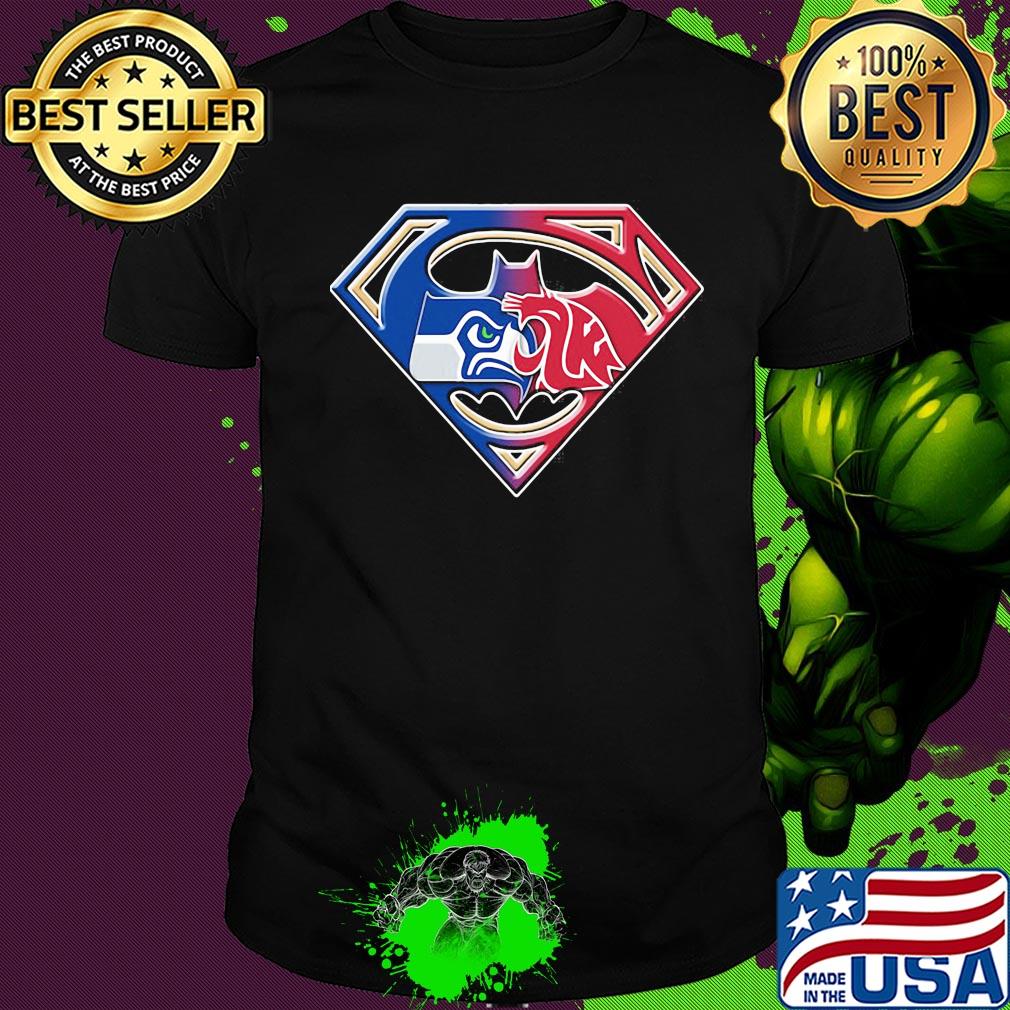 Superman seattle seahawks and washington state cougars shirt