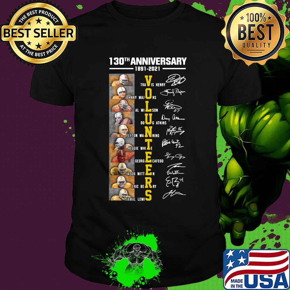 Tennessee Volunteers 130th anniversary 1891-2020 signatures shirt
