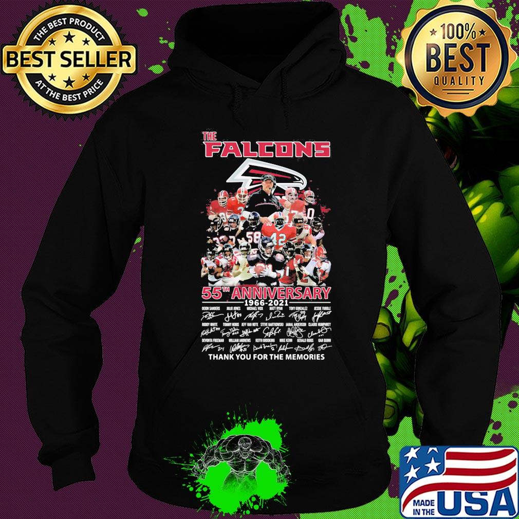 The atlanta falcons 55th anniversary 1966 2021 thank you for the memories signatures s Hoodie The atlanta falcons 55th anniversary 1966 2021 thank you for the memories signatures s Hoodie