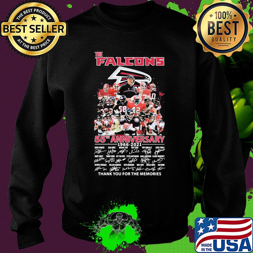 The atlanta falcons 55th anniversary 1966 2021 thank you for the memories signatures s Sweater The atlanta falcons 55th anniversary 1966 2021 thank you for the memories signatures s Sweater