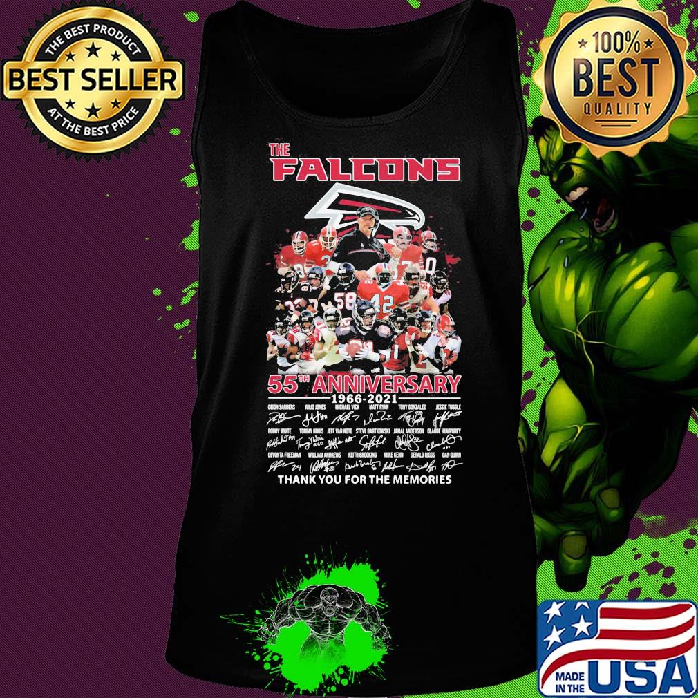 The atlanta falcons 55th anniversary 1966 2021 thank you for the memories signatures s Tank top The atlanta falcons 55th anniversary 1966 2021 thank you for the memories signatures s Tank top