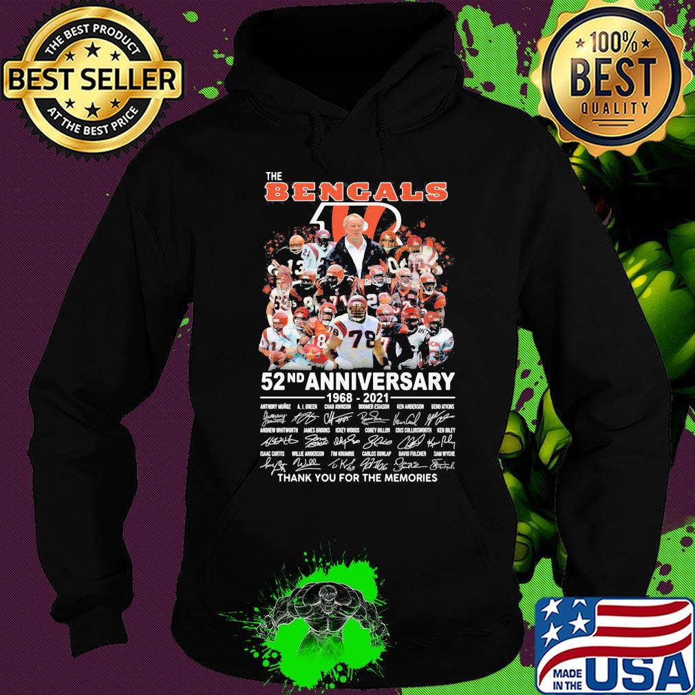 The Bengals 52nd anniversary 1968 2021 signature s Hoodie The Bengals 52nd anniversary 1968 2021 signature s Hoodie