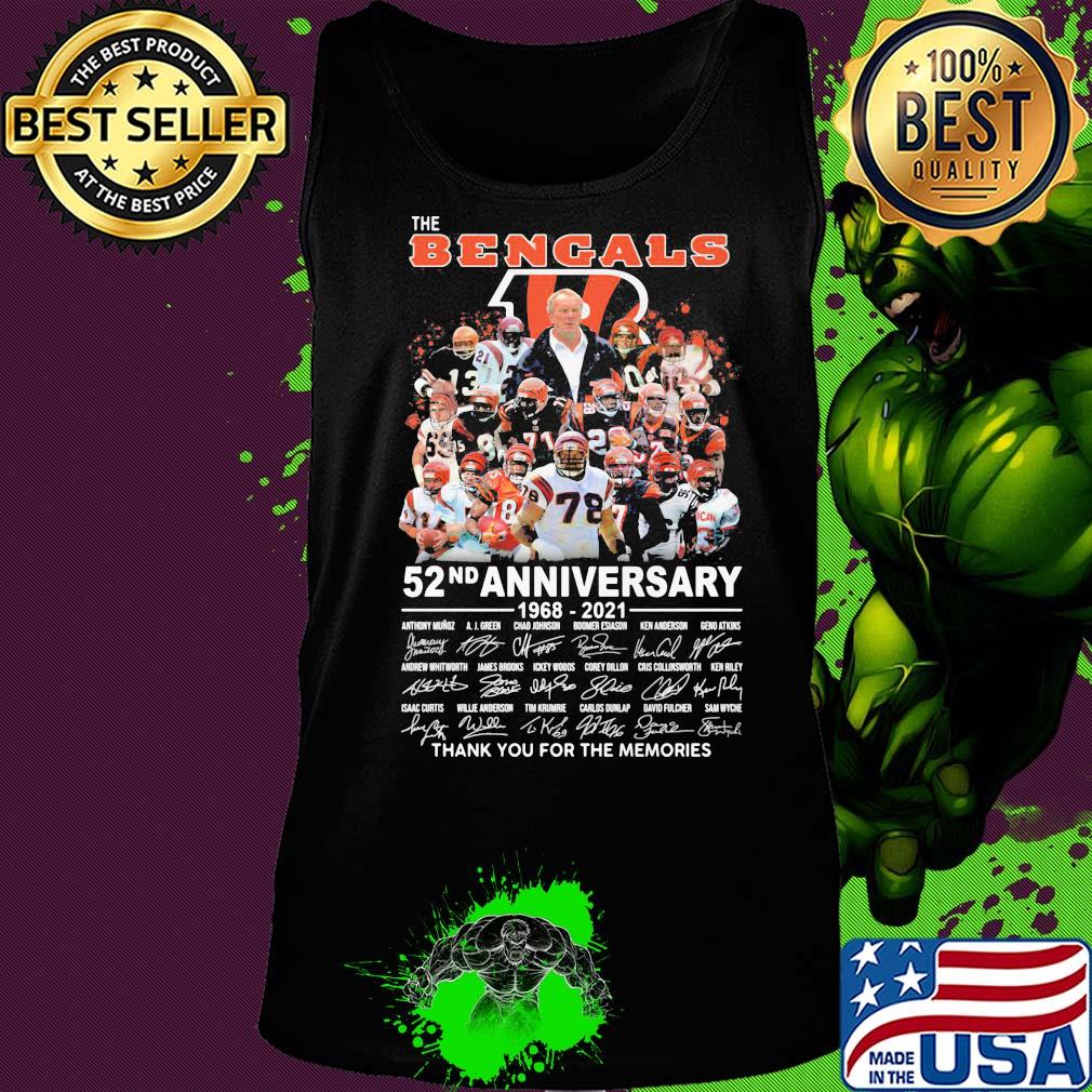 The Bengals 52nd anniversary 1968 2021 signature s Tank top The Bengals 52nd anniversary 1968 2021 signature s Tank top