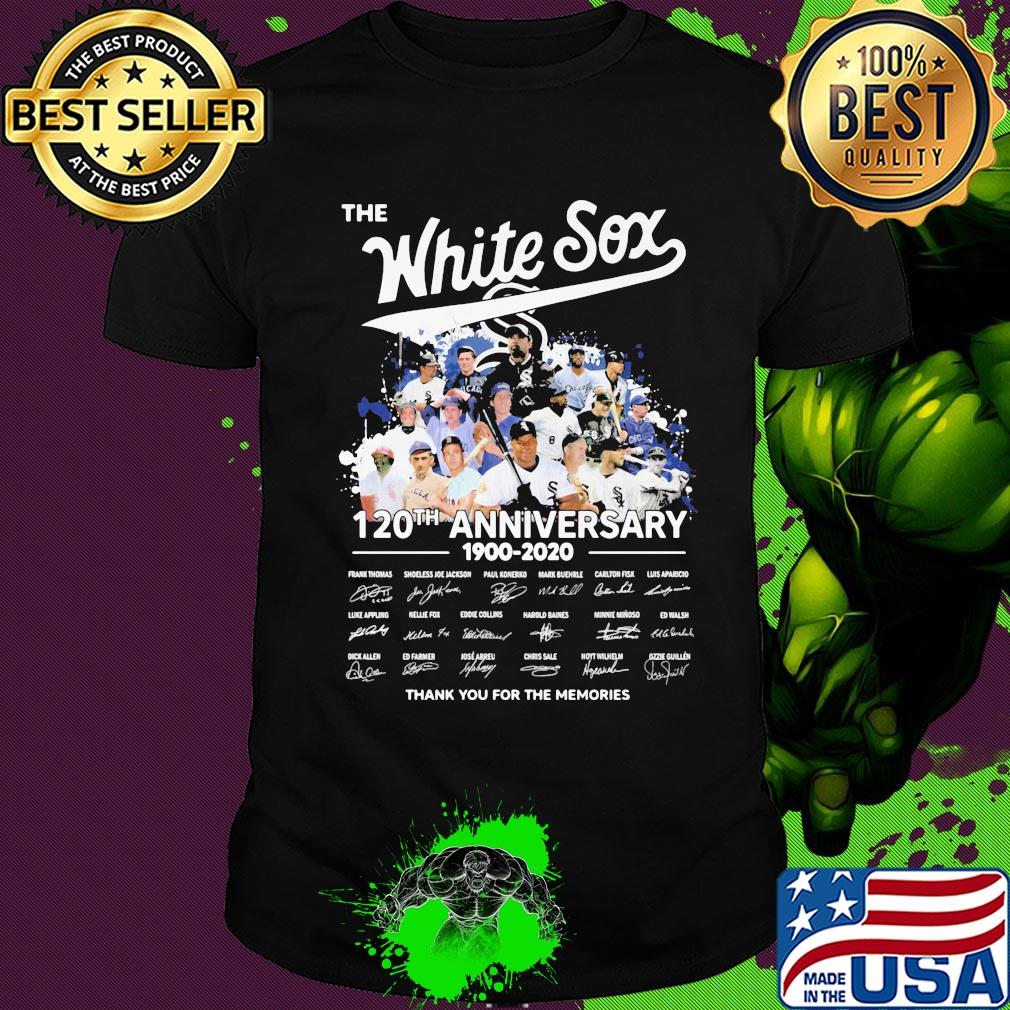 The chicago white sox 120th anniversary 1900 2020 thank you for the memories signatures shirt