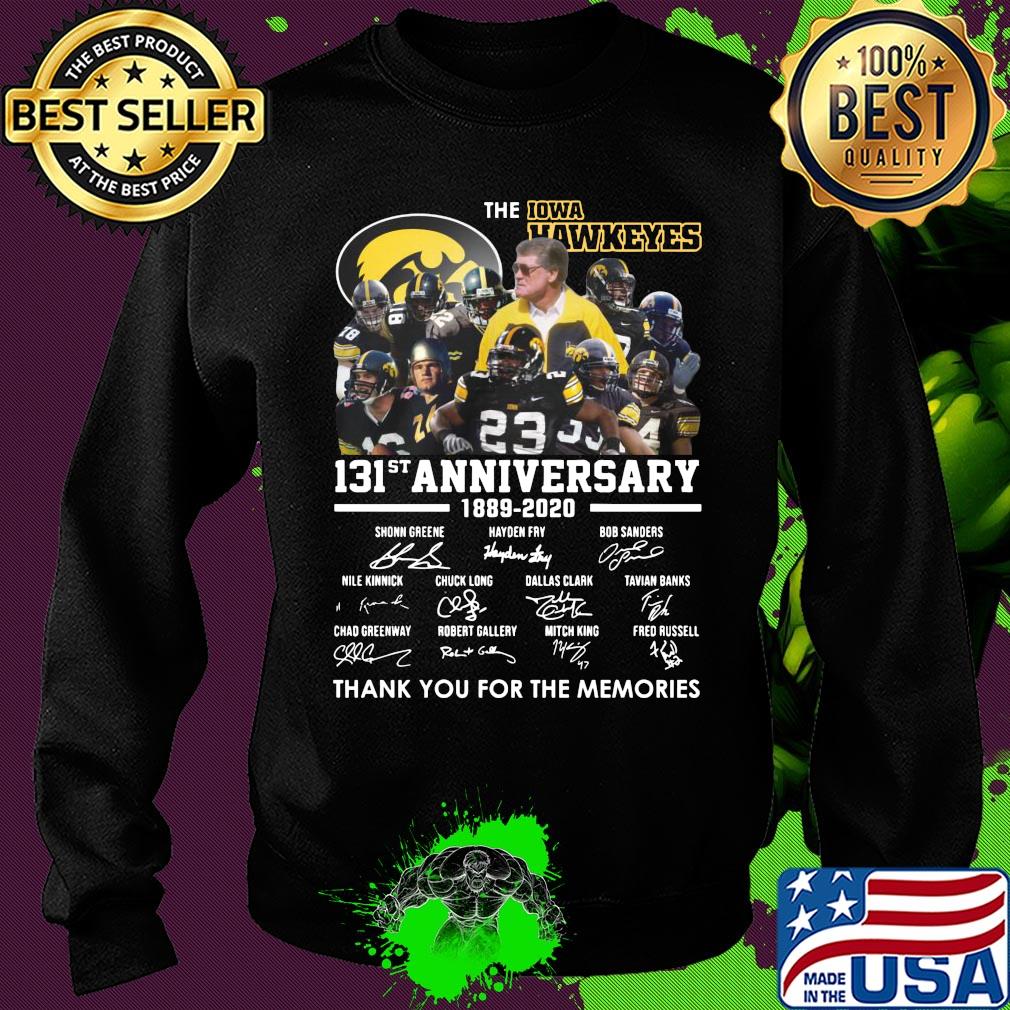 The iowa hawkeyes team 131th anniversary 1889 2020 thank you for the memories signatures s Sweater The iowa hawkeyes team 131th anniversary 1889 2020 thank you for the memories signatures s Sweater