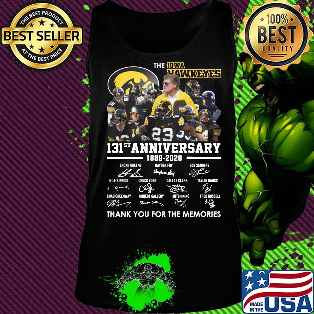 The iowa hawkeyes team 131th anniversary 1889 2020 thank you for the memories signatures s Tank top The iowa hawkeyes team 131th anniversary 1889 2020 thank you for the memories signatures s Tank top
