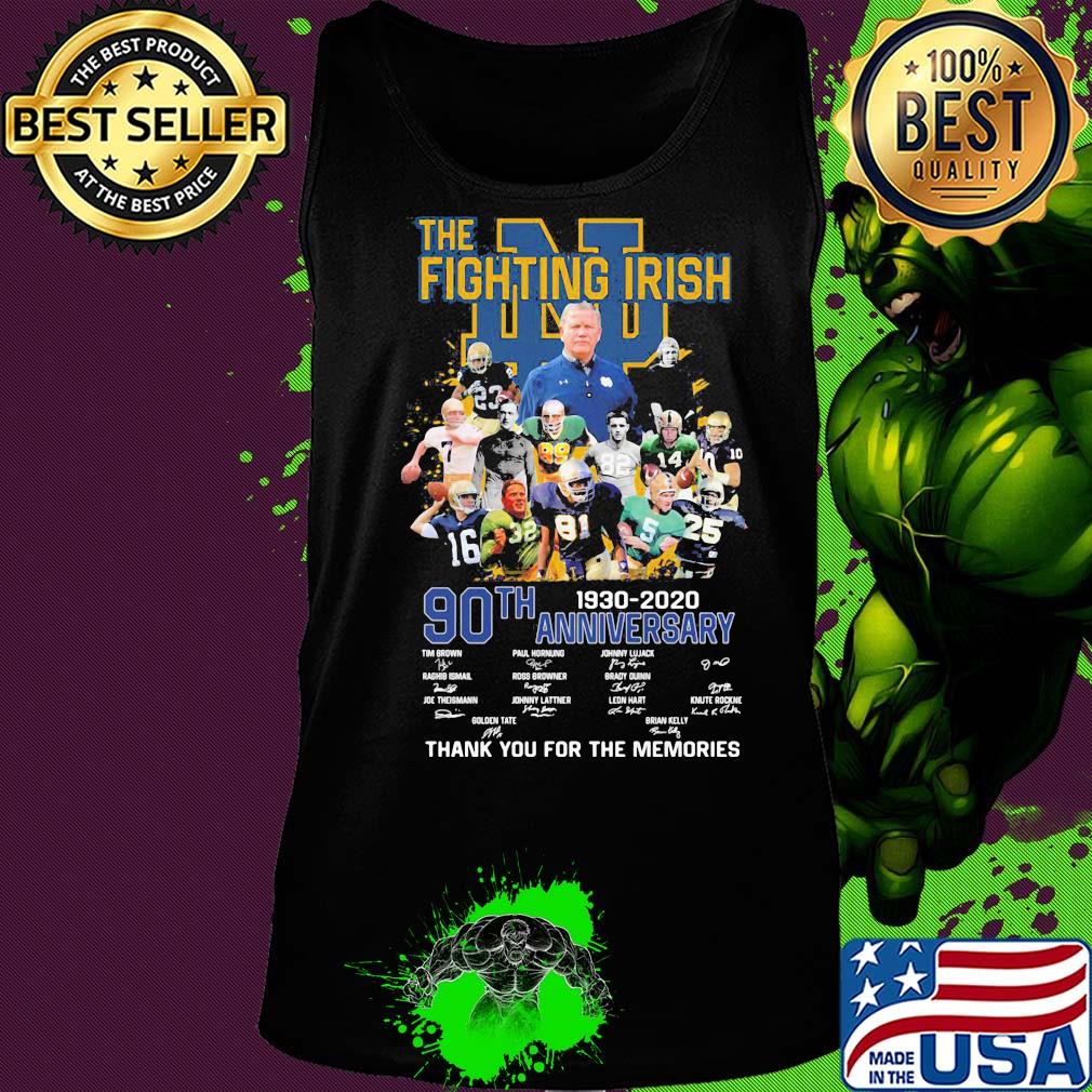 The notre dame fighting irish 90th anniversary 1930 2020 thank you for the memories signatures s Tank top The notre dame fighting irish 90th anniversary 1930 2020 thank you for the memories signatures s Tank top