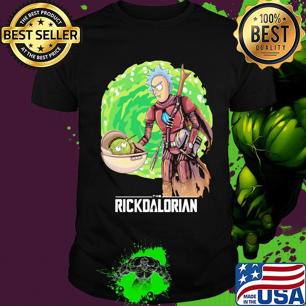 The Rickdalorian Baby Yoda and Rick Morty shirt