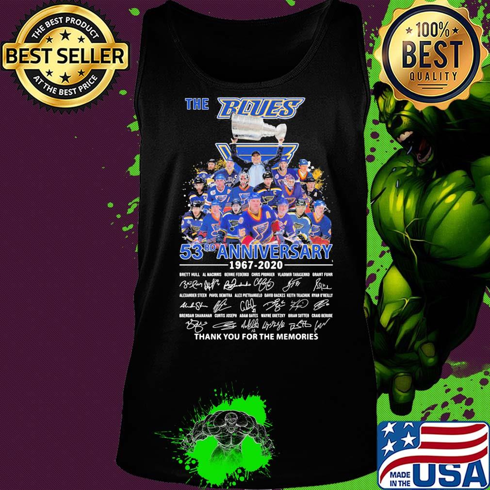 The st. Louis blues 53rd anniversary 1967 2020 thank you for the memories signatures s Tank top The st. Louis blues 53rd anniversary 1967 2020 thank you for the memories signatures s Tank top