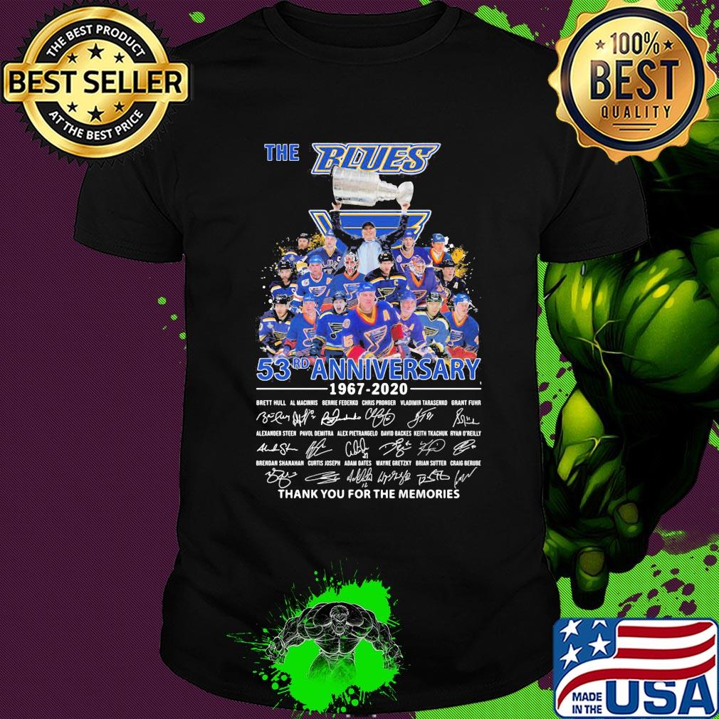 The st. Louis blues 53rd anniversary 1967 2020 thank you for the memories signatures shirt