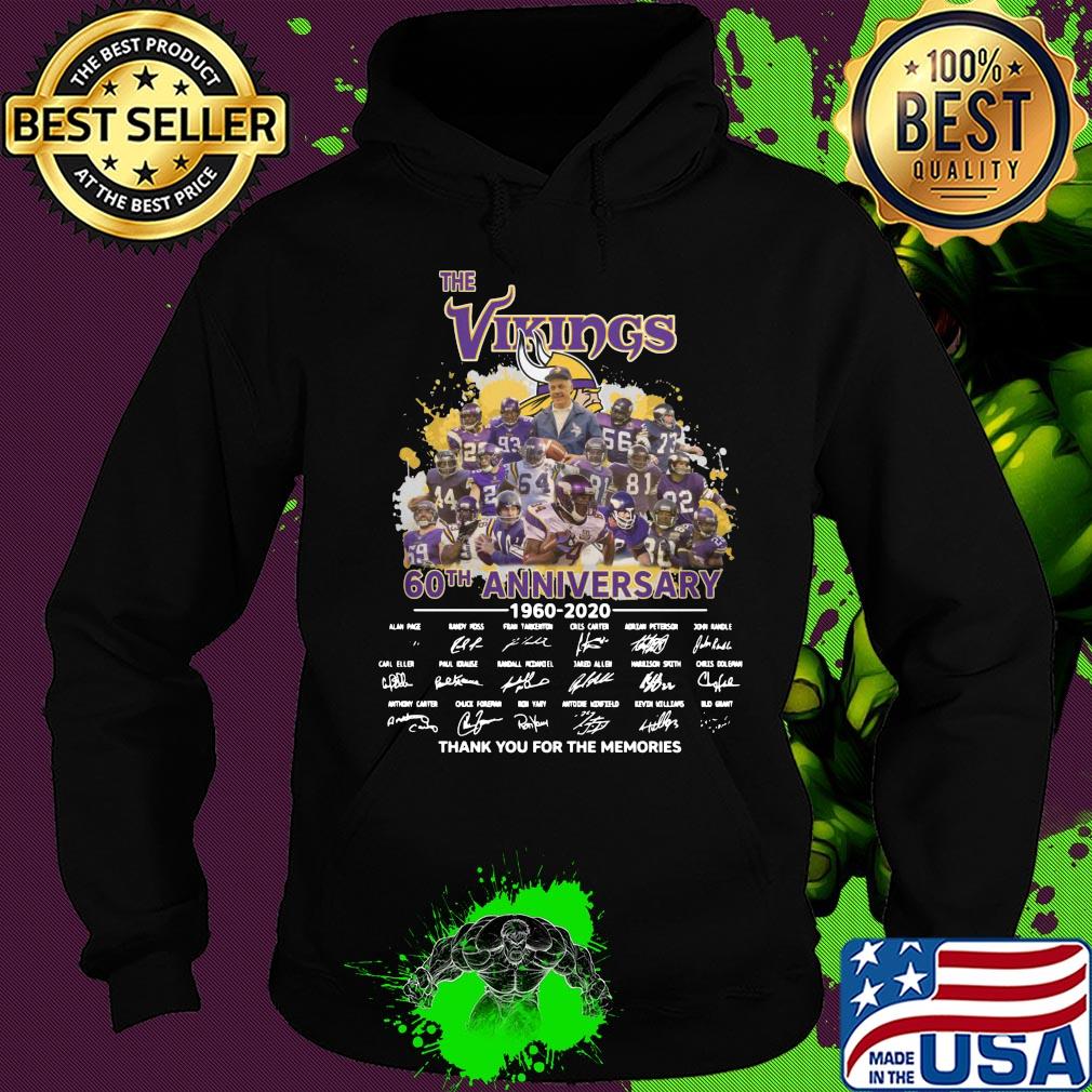 The vikings 60th anniversary 1960-2020 signatures thank you for the memories s Hoodie The vikings 60th anniversary 1960-2020 signatures thank you for the memories s Hoodie