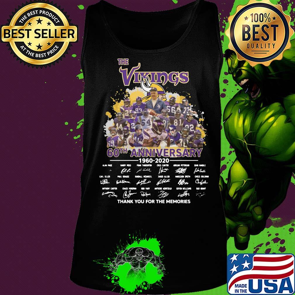 The vikings 60th anniversary 1960-2020 signatures thank you for the memories s Tank top The vikings 60th anniversary 1960-2020 signatures thank you for the memories s Tank top