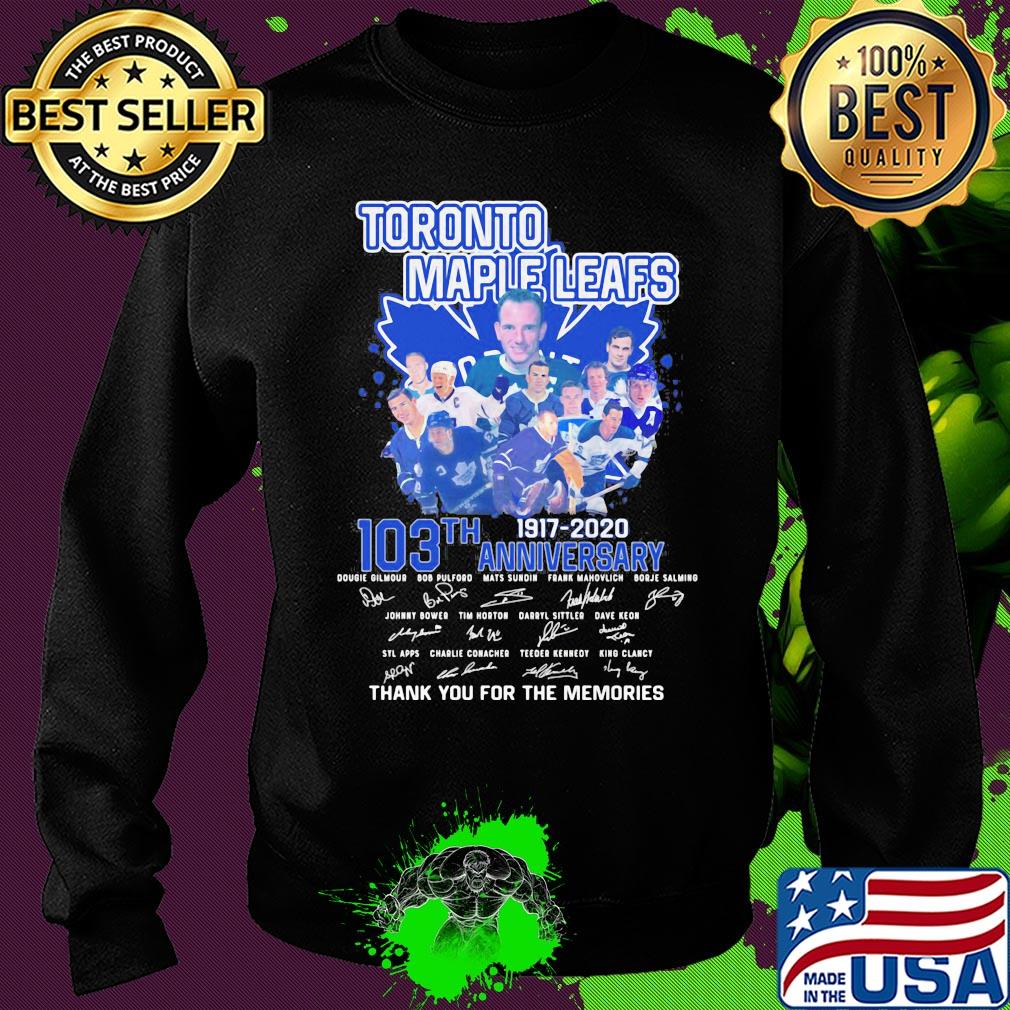 Toronto maple leafs 103th anniversary 1917 2020 thank you for the memories signatures s Sweater Toronto maple leafs 103th anniversary 1917 2020 thank you for the memories signatures s Sweater