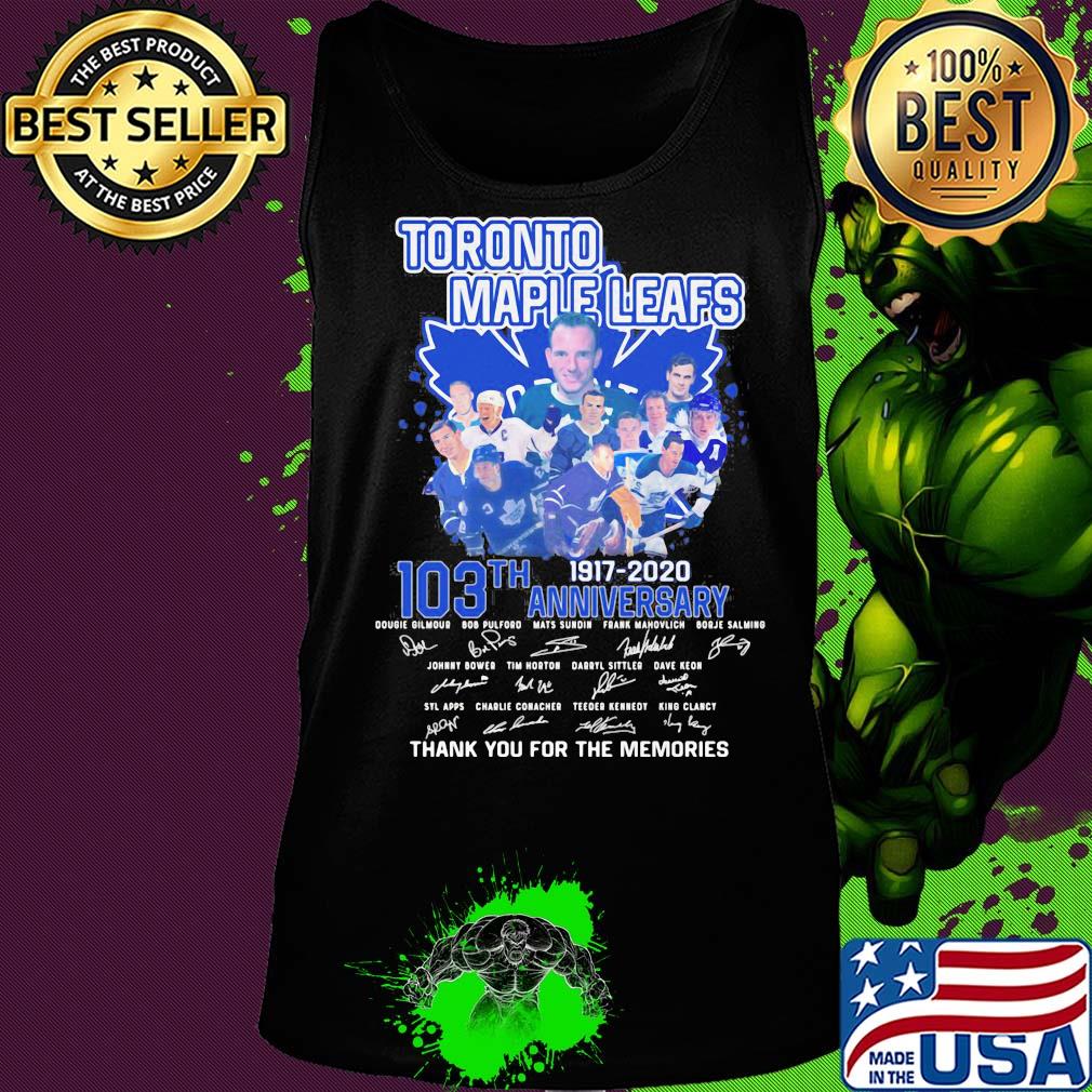 Toronto maple leafs 103th anniversary 1917 2020 thank you for the memories signatures s Tank top Toronto maple leafs 103th anniversary 1917 2020 thank you for the memories signatures s Tank top