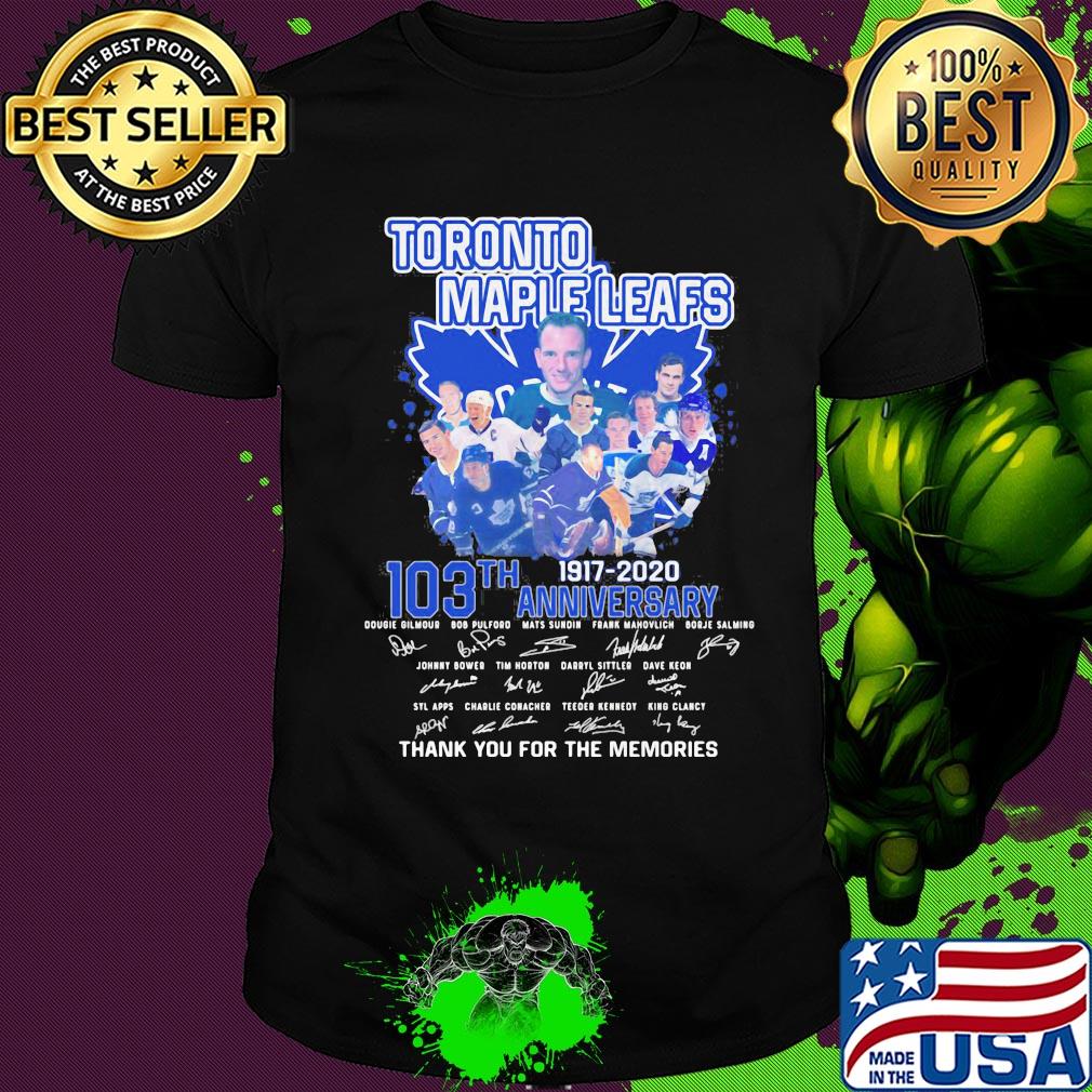 Toronto maple leafs 103th anniversary 1917 2020 thank you for the memories signatures shirt