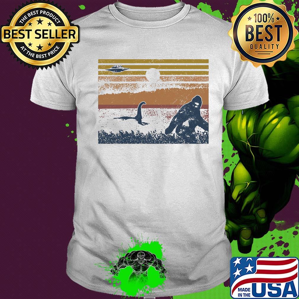 Ufo dinosaurs and bigfoot vintage shirt