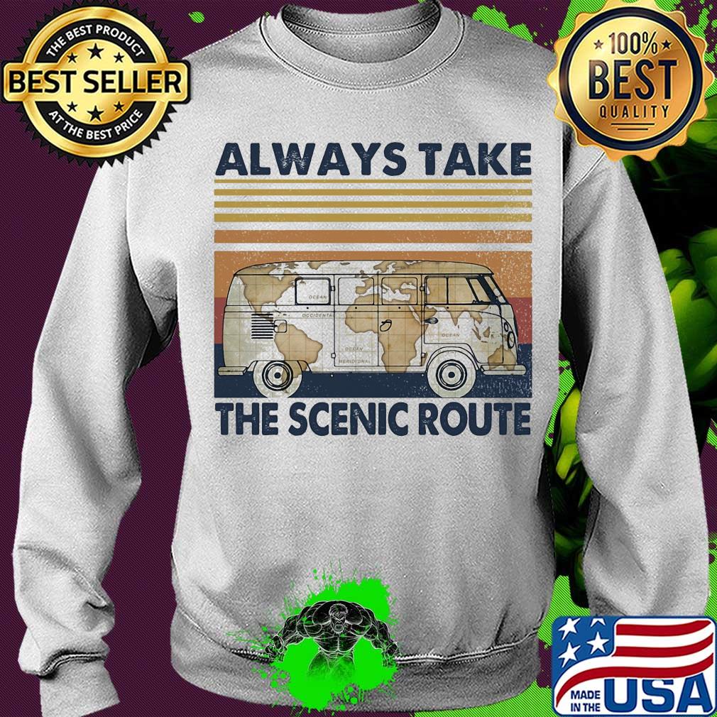 Volkswagen van map always take the scenic route vintage s Sweater Volkswagen van map always take the scenic route vintage s Sweater