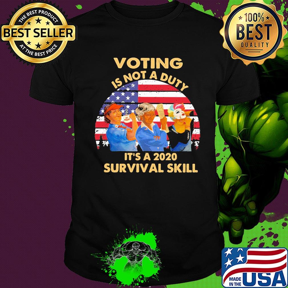 Voting is not a duty it’s a 2020 survival skill american flag vintage shirt