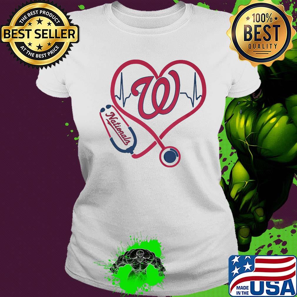 Washington nationals baseball stethoscope heart s Ladies tee Washington nationals baseball stethoscope heart s Ladies tee