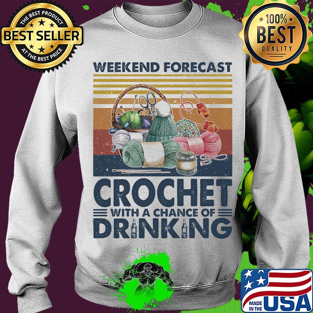 Weekend forecast crochet with a chance of drinking vintage s Sweater Weekend forecast crochet with a chance of drinking vintage s Sweater
