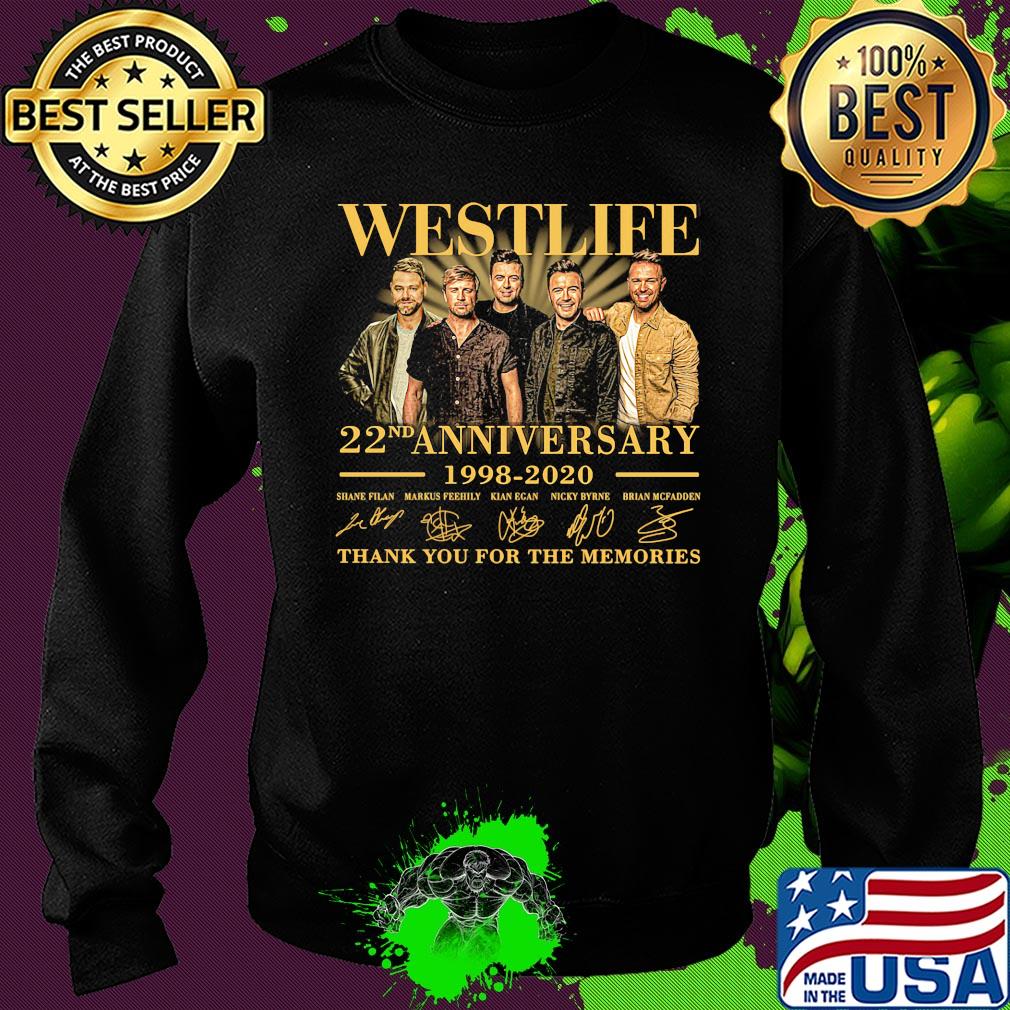 Westlife 22nd anniversary 1998-2020 thank you for the memories signature s Sweater Westlife 22nd anniversary 1998-2020 thank you for the memories signature s Sweater