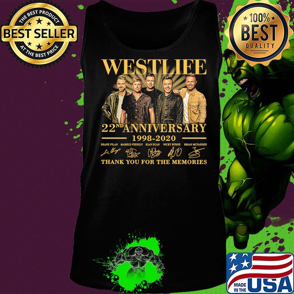 Westlife 22nd anniversary 1998-2020 thank you for the memories signature s Tank top Westlife 22nd anniversary 1998-2020 thank you for the memories signature s Tank top