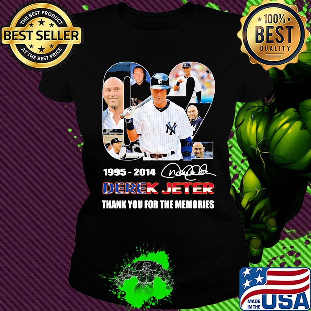 02 1995 2014 derek jeter thank you for the memories signature s Ladies tee 02 1995 2014 derek jeter thank you for the memories signature s Ladies tee