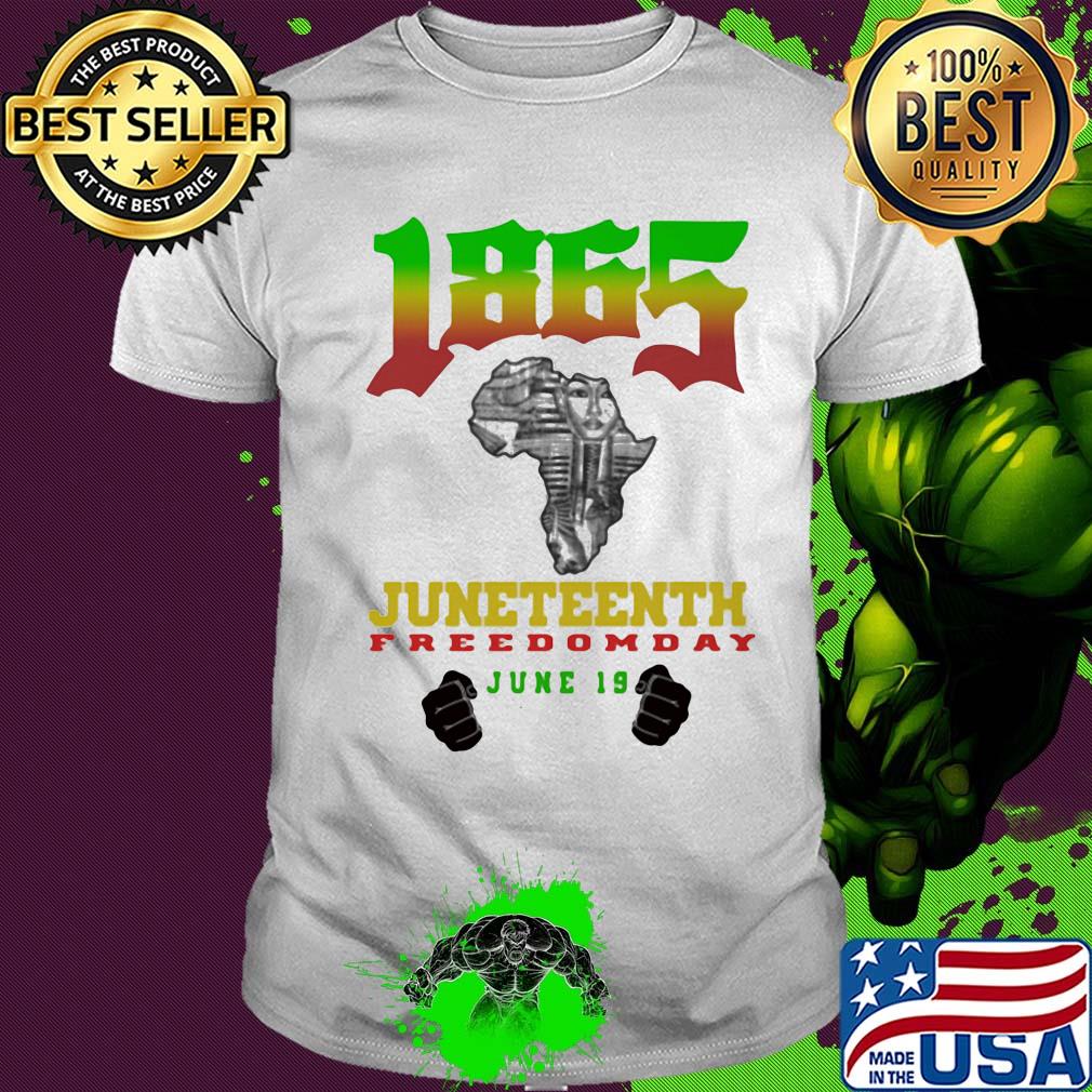 1865 map juneteenth freedom day June 19 hand shirt