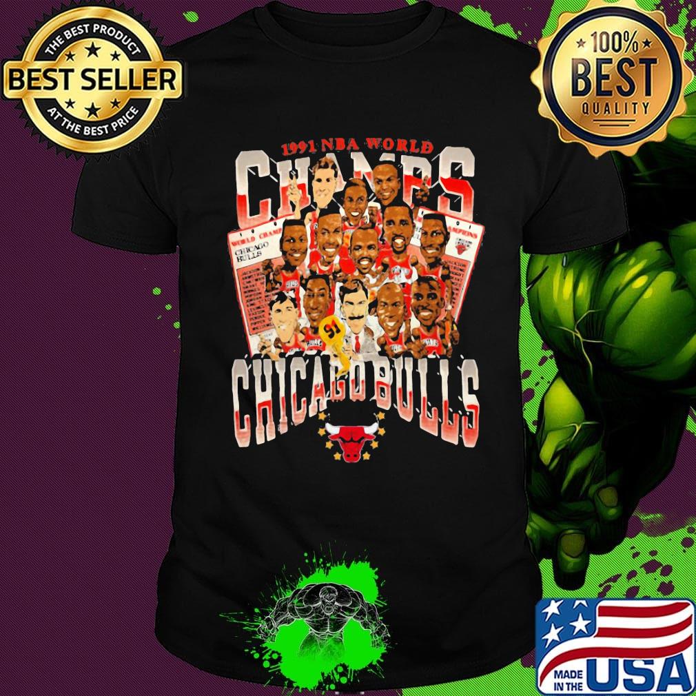 1991 nba world champs chicago bulls basketball shirt