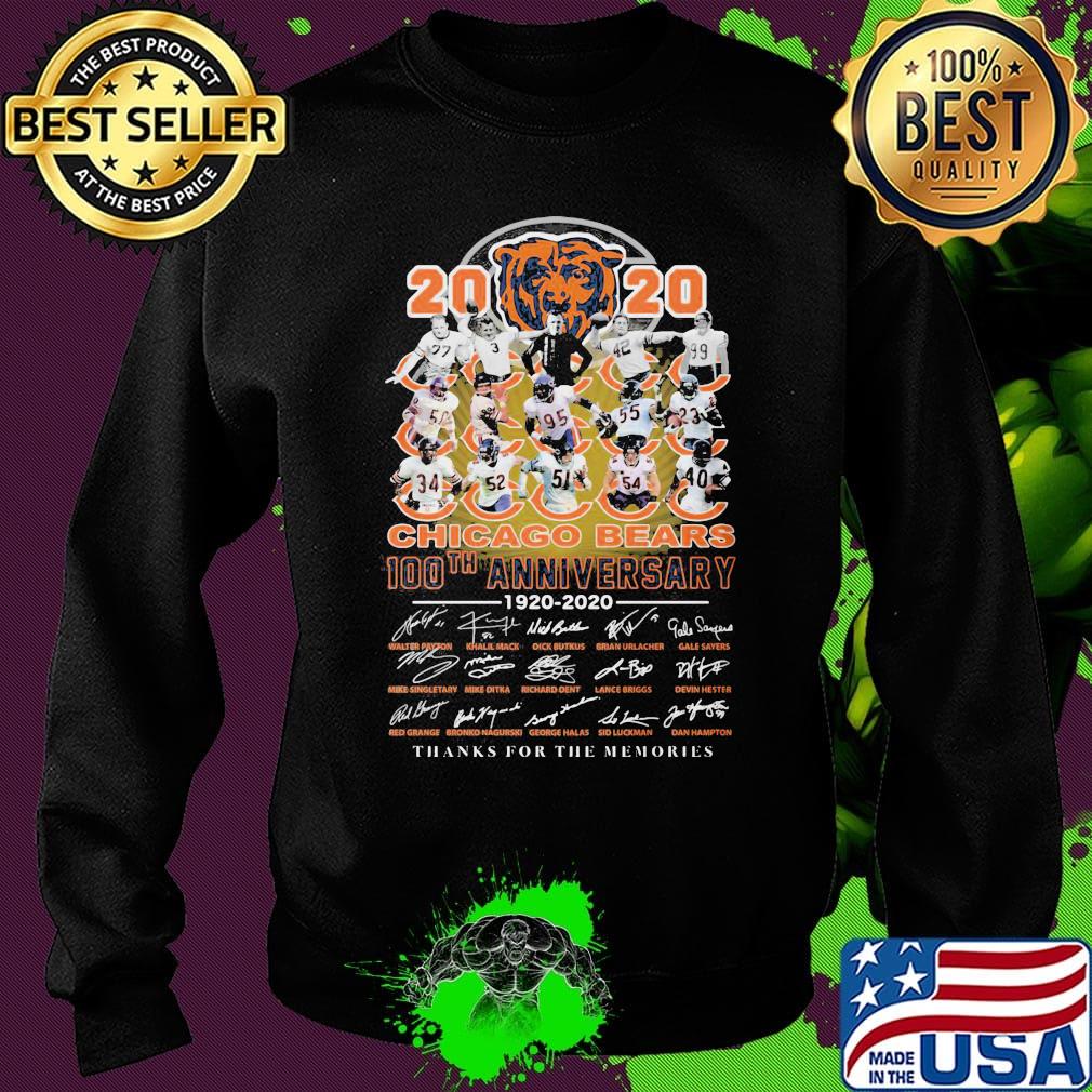 2020 chicago bears 100th anniversary 1920 2020 thanks for the memories signatures s Sweater 2020 chicago bears 100th anniversary 1920 2020 thanks for the memories signatures s Sweater
