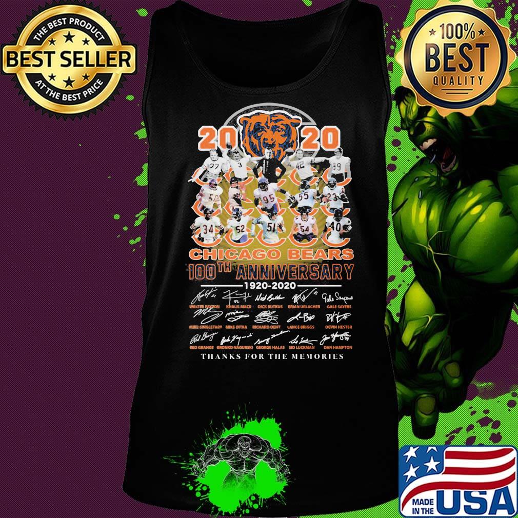 2020 chicago bears 100th anniversary 1920 2020 thanks for the memories signatures s Tank top 2020 chicago bears 100th anniversary 1920 2020 thanks for the memories signatures s Tank top