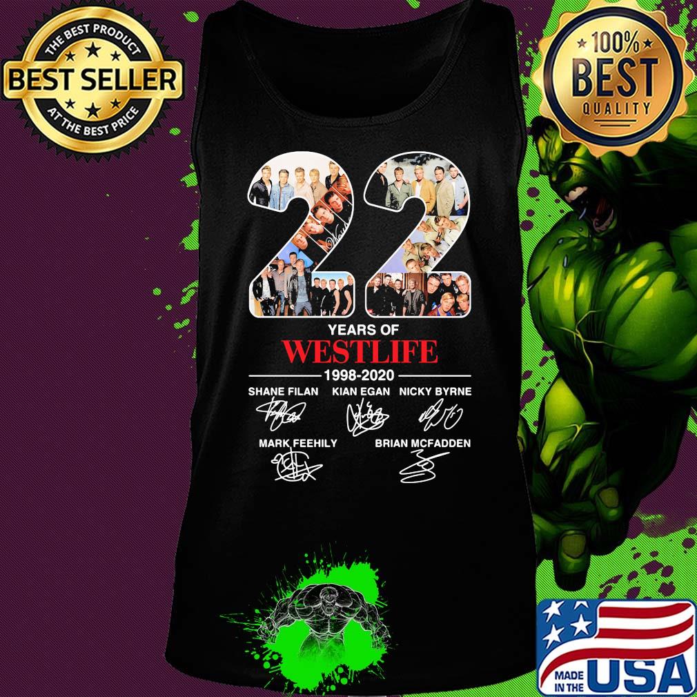 22 years of westlife 1998 2020 shane filan kian egan nicky byrne mark feehily brian mcfadden signatures shirtgiannis antetokounmpo it's buck's time s Tank top 22 years of westlife 1998 2020 shane filan kian egan nicky byrne mark feehily brian mcfadden signatures shirtgiannis antetokounmpo it's buck's time s Tank top