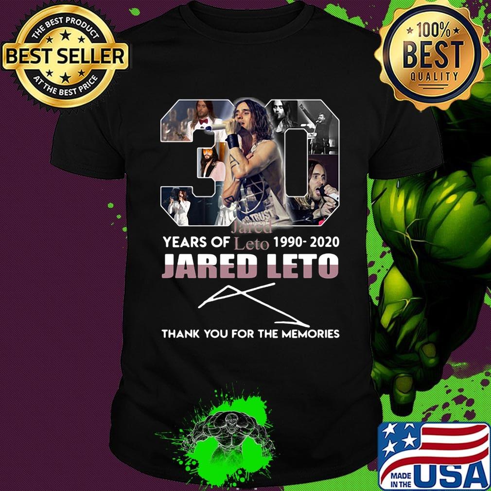 30 years of 1990 2020 jared leto thank you for the memories signature shirt