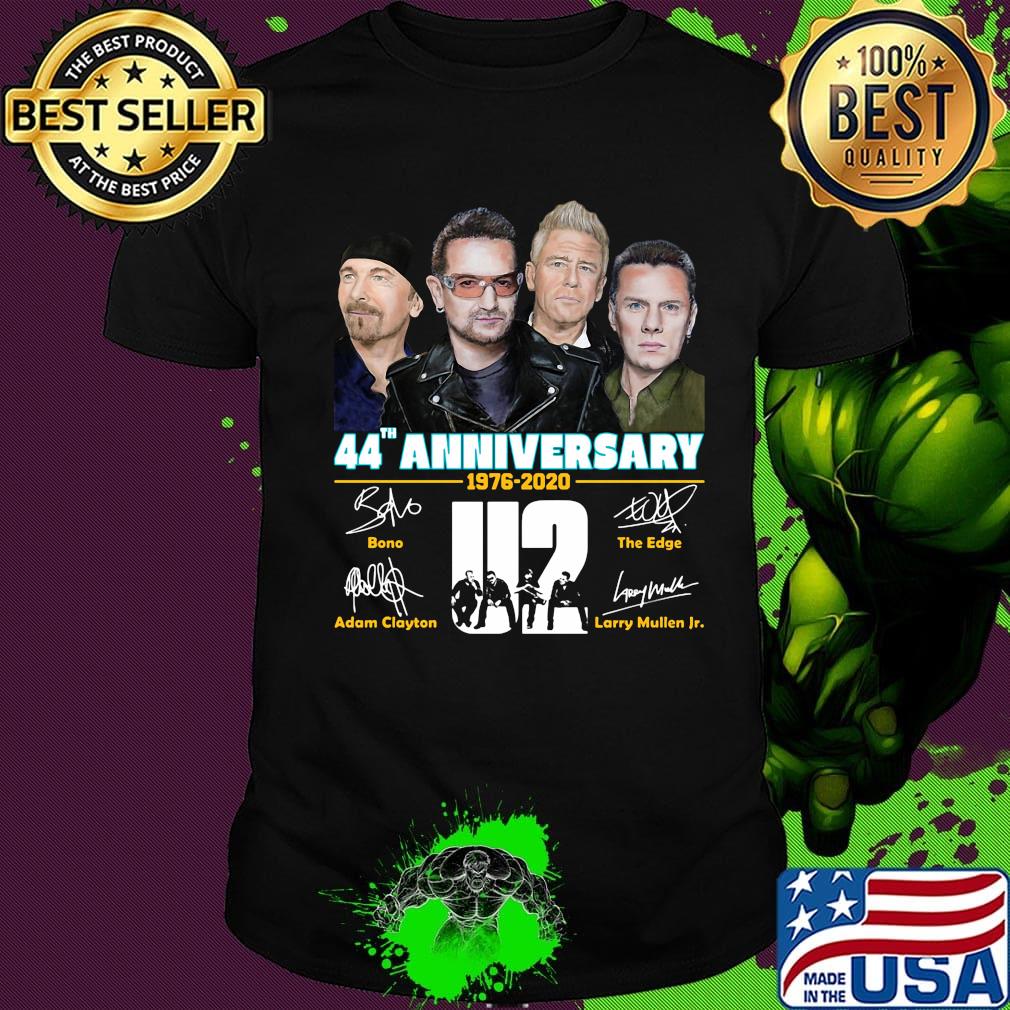 44th anniversary 1976 2020 u2 members signatures shirt
