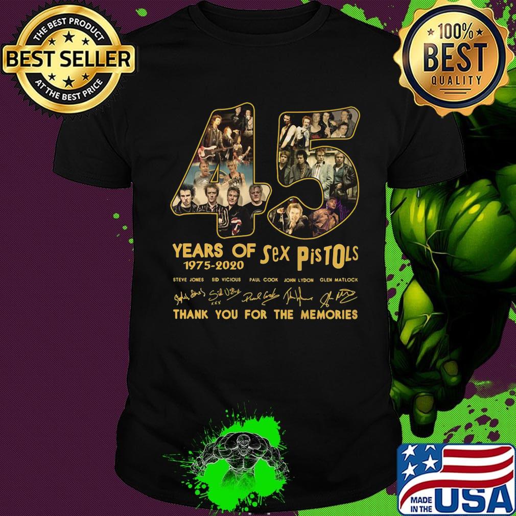 45 years of sex pistols 1975 2020 thank you for the memories signatures shirt