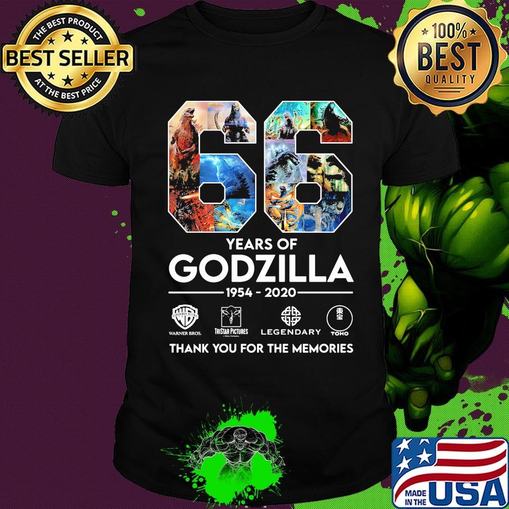66 years of godzilla 1954 2020 thank you for the memories shirt