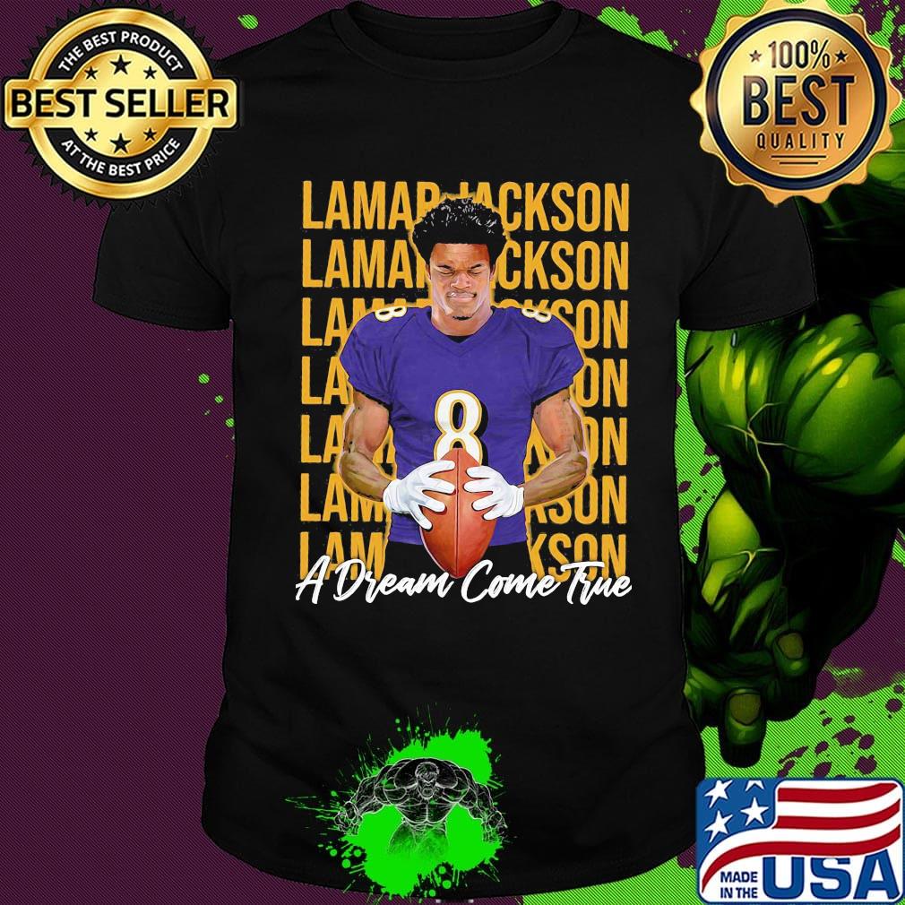 8 lamar jackson nebraska player football a dream come true shirt