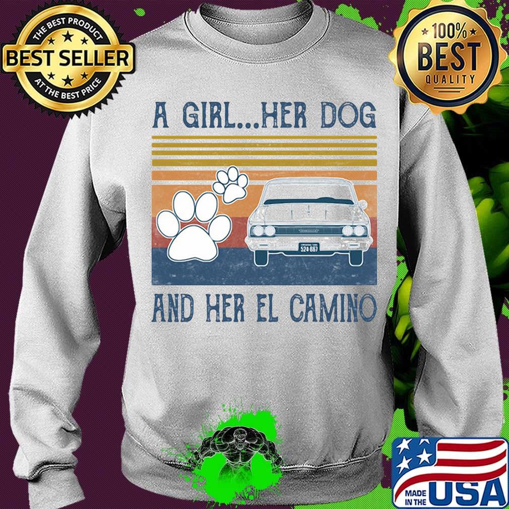 A girl her paw dog and her el camino vintage retro s Sweater A girl her paw dog and her el camino vintage retro s Sweater