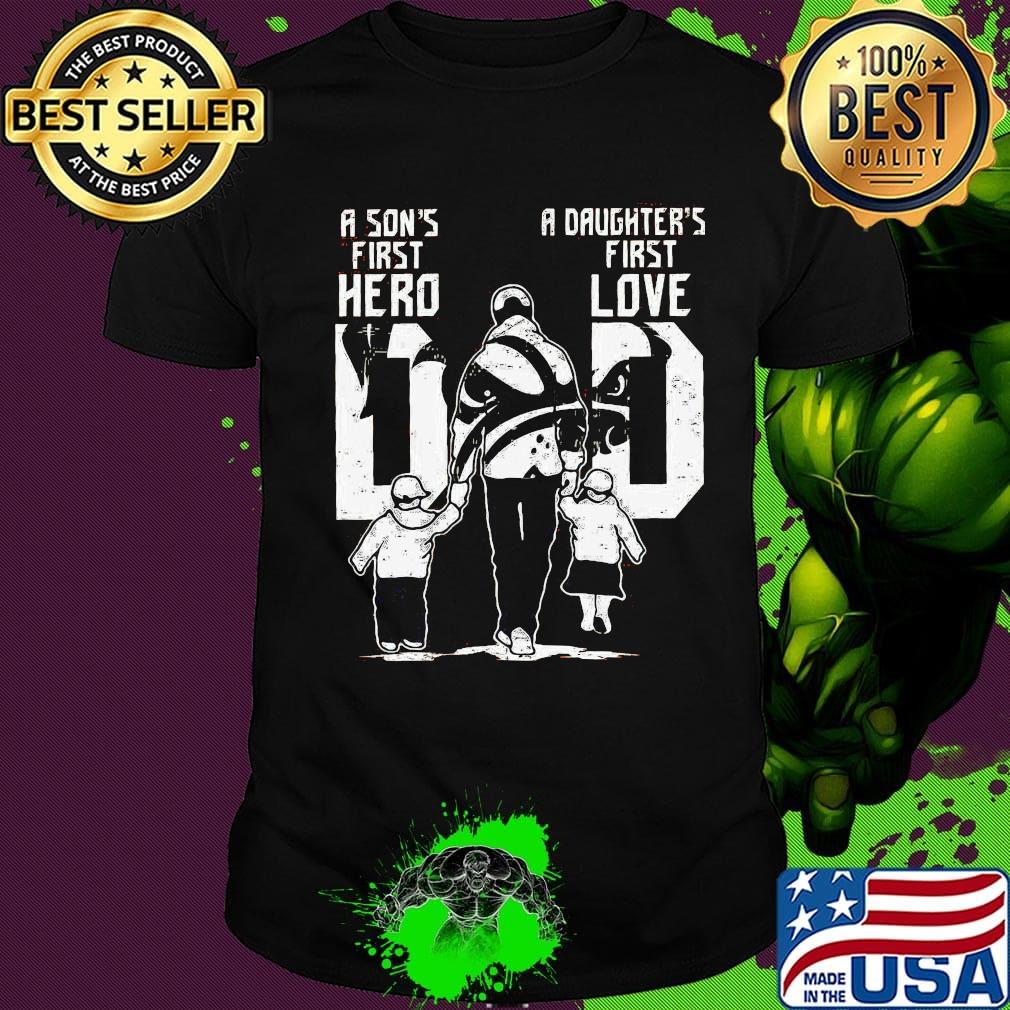 A son's first hero a daughter's first love dad cleveland bulldogs football happy father's day shirt