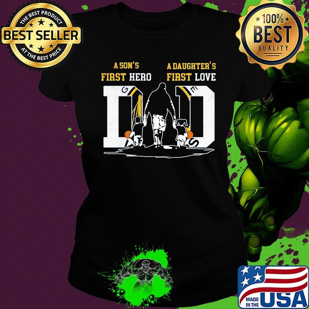 A son's first hero a daughter's first love dad golden state basketball happy father's day s Ladies tee A son's first hero a daughter's first love dad golden state basketball happy father's day s Ladies tee