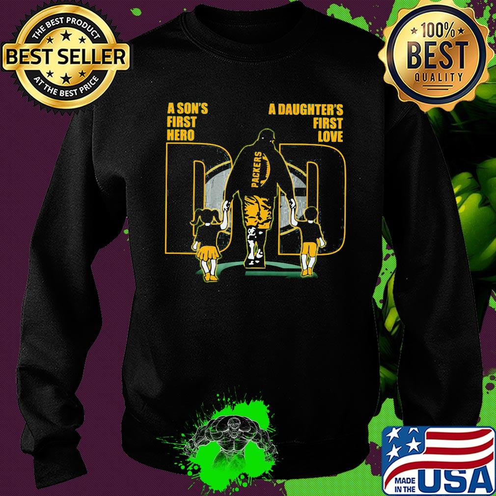 A son's first hero a daughter's first love dad green bay packers happy father's day s Sweater A son's first hero a daughter's first love dad green bay packers happy father's day s Sweater