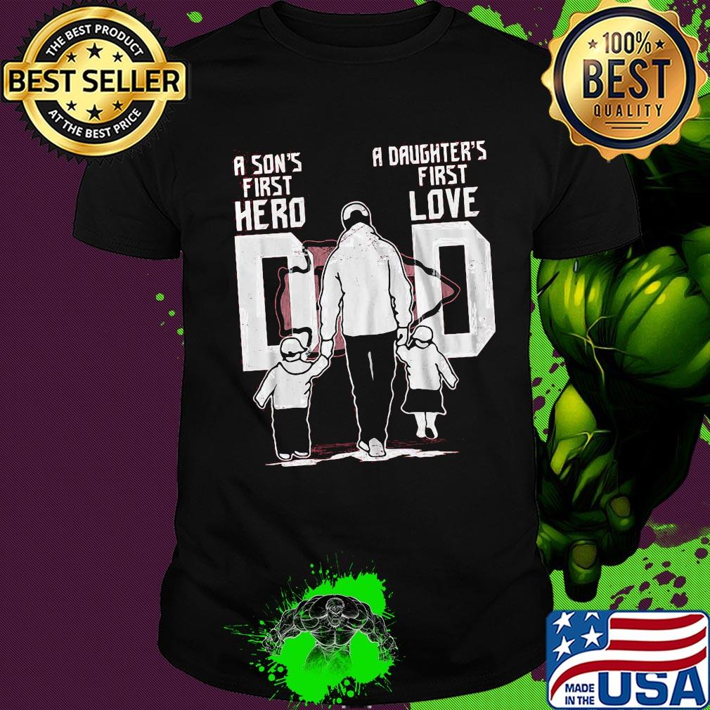 A son's first hero a daughter's first love dad kansas city chiefs logo happy father's day shirt
