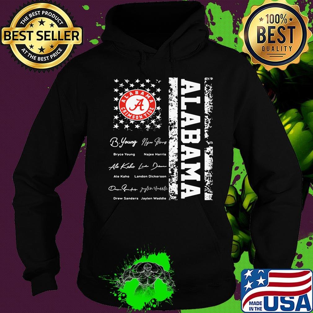 Alabama crimson tide signatures american flag independence day s Hoodie Alabama crimson tide signatures american flag independence day s Hoodie